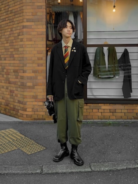 「JIEDA（ジエダ）のアイテム」を使った、Ryuさん（メンズ・183cm）の秋コーディネート