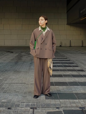 「BATONER（バトナー）のアイテム」を使った、Ryuさん（メンズ・183cm）の春コーディネート