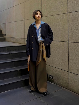 「MAISON SPECIAL（メゾンスペシャル）のアイテム（ジャケット/アウター）」を使った、Ryuさん（メンズ・183cm）の秋コーディネート