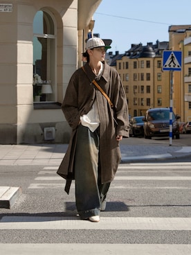 「アイテム（ステンカラーコート）」を使った、Ryuさん（メンズ・183cm）の秋コーディネート