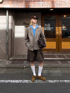 「オープンカラーシャツ」｜Ryuさん（メンズ・183cm）の春コーディネート