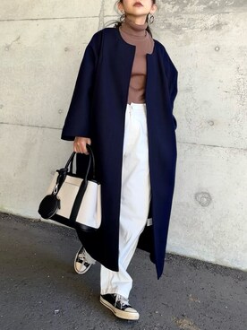 「Ritzy（リッツィー）のアイテム（ジャケット/アウター）」を使った、まゆ❤︎さん（レディース・156cm）の冬コーディネート