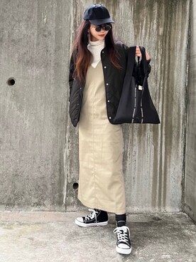 「ITEMS URBANRESEARCH（アイテムズ アーバンリサーチ）のアイテム（その他アウター）」を使った、まゆ❤︎さん（レディース・156cm）の冬コーディネート