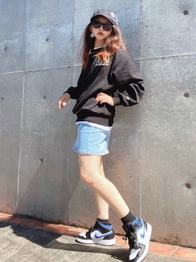 「Jordan」｜「アイテム（スウェット）」を使った、まゆ❤︎さん（レディース・156cm）の秋コーディネート
