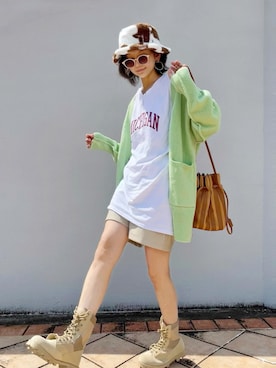 「DRESKIP（ドレスキップ）のアイテム（ハット）」を使った、まゆ❤︎さん（レディース・156cm）の秋コーディネート