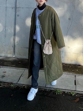 「NIKE（ナイキ）のナイキ エア フォース 1 PLT.AF.ORM ウィメンズシューズ / Nike Air Force 1 PLT.AF.ORM Women's Shoes＜22-29cm 展開＞（スニーカー）」を使った、まゆ❤︎さん（レディース・156cm）の秋コーディネート