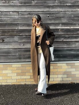 「Ambre Neige（アンブルネージュ）のアイテム（ジャケット/アウター）」を使った、まゆ❤︎さん（レディース・156cm）の冬コーディネート