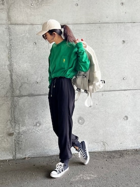 「Honeys（ハニーズ）のアイテム（バックパック/リュック）」を使った、まゆ❤︎さん（レディース・156cm）の春コーディネート