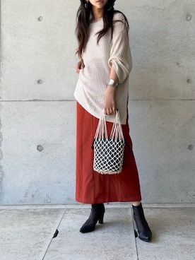 「Adoon plain（アドーンプレーン）のアイテム（スカート）」を使った、まゆ❤︎さん（レディース・156cm）の夏コーディネート