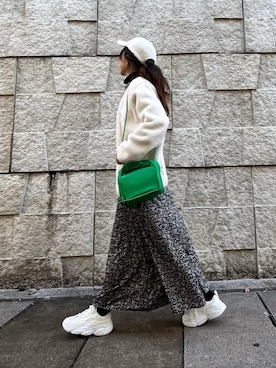 「GU（ジーユー）のアイテム（ノーカラージャケット）」を使った、まゆ❤︎さん（レディース・156cm）の冬コーディネート