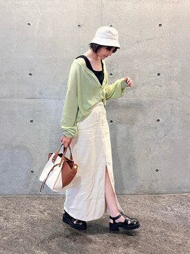 「KOBE LETTUCE（コウベレタス）のショルダー付き4wayキューブショルダーバッグ（ショルダーバッグ）」を使った、まゆ❤︎さん（レディース・156cm）の夏コーディネート