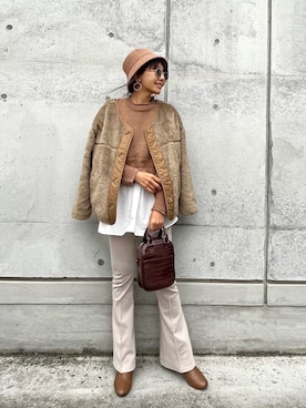 「URBAN RESEARCH Sonny Label（アーバンリサーチサニーレーベル）のアイテム（ブルゾン）」を使った、まゆ❤︎さん（レディース・156cm）の冬コーディネート