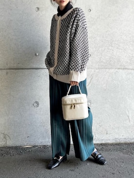 「tiptop（ティップトップ）の前後2wayニットカーディガン（カーディガン/ボレロ）」を使った、まゆ❤︎さん（レディース・156cm）の冬コーディネート