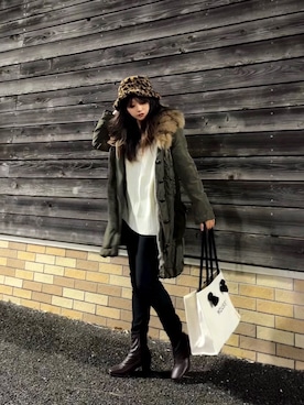 「Cynical（シニカル）のアイテム」を使った、まゆ❤︎さん（レディース・156cm）の冬コーディネート