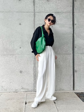 「emi+（エミプラス）のアイテム（パンツ）」を使った、まゆ❤︎さん（レディース・156cm）の秋コーディネート