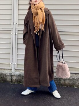「Ambre Neige（アンブルネージュ）のアイテム（ジャケット/アウター）」を使った、まゆ❤︎さん（レディース・156cm）の冬コーディネート
