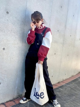 「FILA」｜「アイテム（オールインワン・サロペット）」を使った、まゆ❤︎さん（レディース・156cm）の秋コーディネート