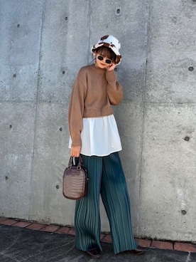 「DRESKIP（ドレスキップ）のアイテム（ハット）」を使った、まゆ❤︎さん（レディース・156cm）の冬コーディネート