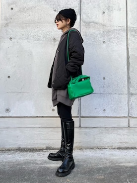 「ITEMS URBANRESEARCH（アイテムズ アーバンリサーチ）のアイテム（その他アウター）」を使った、まゆ❤︎さん（レディース・156cm）の冬コーディネート