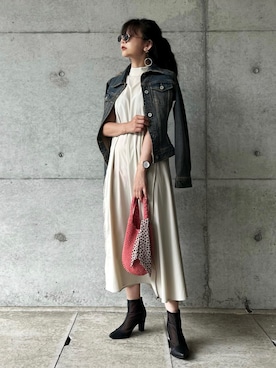 「アイテム（アナログ腕時計、ピンク系）」を使った、まゆ❤︎さん（レディース・156cm）の春コーディネート