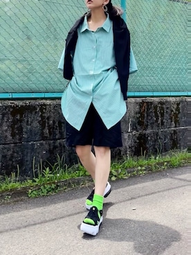 「ハーフパンツ」｜「アイテム（デニムパンツ）」を使った、まゆ❤︎さん（レディース・156cm）の夏コーディネート