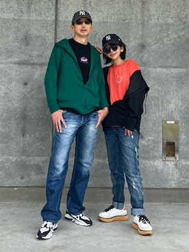 「pr」｜「アイテム（パーカー）」を使った、まゆ❤︎さん（レディース・156cm）の夏コーディネート