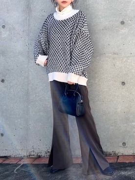 「tiptop（ティップトップ）の前後2wayニットカーディガン（カーディガン/ボレロ）」を使った、まゆ❤︎さん（レディース・156cm）の冬コーディネート