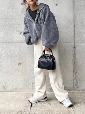 「La-gemme（ラジェム）のアイテム（ジャケット/アウター）」を使った、まゆ❤︎さん（レディース・156cm）の冬コーディネート