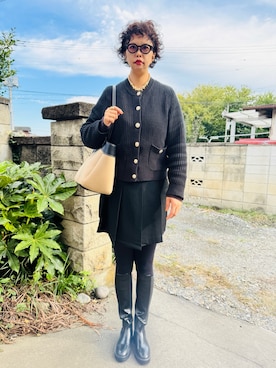 「アイテム（トートバッグ）」を使った、まなころさん（レディース・160cm）の秋コーディネート