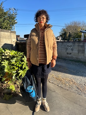 「アイテム（Tシャツ/カットソー）」を使った、まなころさん（レディース・160cm）の秋コーディネート