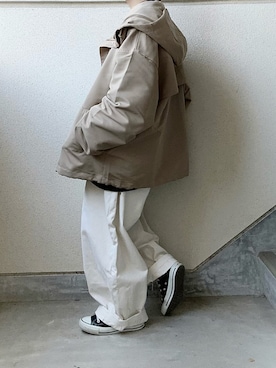 「RUUBON（ルーボン）のアイテム（マウンテンパーカー）」を使った、あやたさん（レディース・152cm）の冬コーディネート