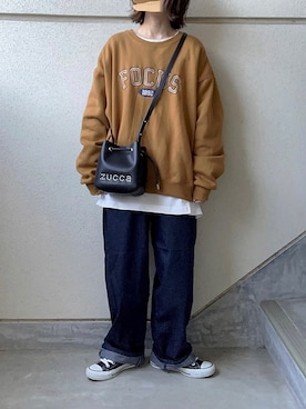 「zucca」｜「アイテム（スウェット）」を使った、あやたさん（レディース・152cm）の冬コーディネート