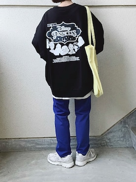 「FIG&VIPER（フィグアンドバイパー）のアイテム（スウェット）」を使った、あやたさん（レディース・152cm）の春コーディネート