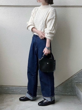 「スクエアトゥ」｜「アイテム（アナログ腕時計）」を使った、あやたさん（レディース・152cm）の秋コーディネート