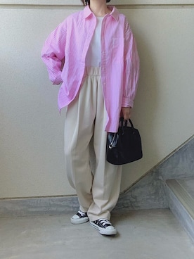 「tiptop」｜「アイテム（スウェットパンツ）」を使った、あやたさん（レディース・152cm）の春コーディネート