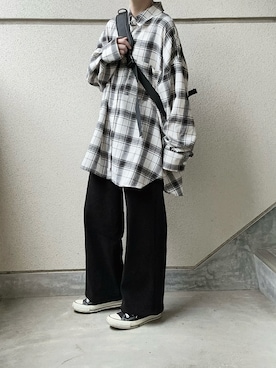 「アイテム（ボディバッグ/ウエストポーチ）」を使った、あやたさん（レディース・152cm）の秋コーディネート