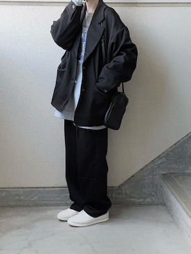「notch.（ノッチ）のアイテム（セットアップ）」を使った、あやたさん（レディース・152cm）の冬コーディネート