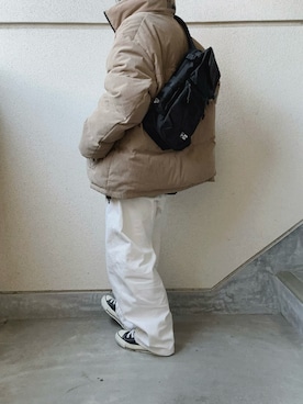 「アイテム（ボディバッグ/ウエストポーチ）」を使った、あやたさん（レディース・152cm）の秋コーディネート