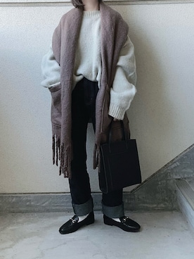 「ORiental TRaffic（オリエンタルトラフィック）のビットモチーフスクエアトゥローファー/11310（ローファー）」を使った、あやたさん（レディース・152cm）の秋コーディネート