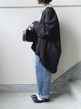 「SVEC（シュベック）のカンフーシューズ kung fu Shoes / ストラップパンプス（バレエシューズ）」を使った、あやたさん（レディース・152cm）の冬コーディネート