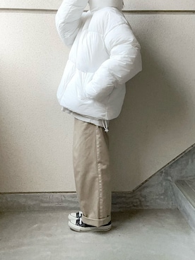 「Confirm（コンファーム）のアイテム（ダウンジャケット/コート）」を使った、あやたさん（レディース・152cm）の冬コーディネート