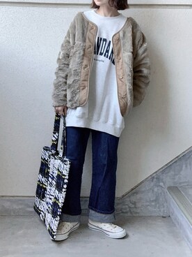 「URBAN RESEARCH Sonny Label（アーバンリサーチサニーレーベル）のアイテム（ブルゾン）」を使った、あやたさん（レディース・152cm）の冬コーディネート