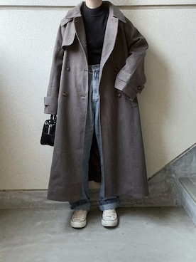 「kutir（クティール）の【XS～XLサイズあり】ハイウエストストレートデニムパンツ（デニムパンツ）」を使った、あやたさん（レディース・152cm）の秋コーディネート