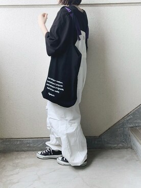 「EDWIN（エドウィン）のアイテム（オールインワン・サロペット）」を使った、あやたさん（レディース・152cm）の夏コーディネート