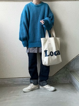 「Auntie Rosa Holiday（アンティローザホリデー）のアイテム（ニット/セーター）」を使った、あやたさん（レディース・152cm）の冬コーディネート