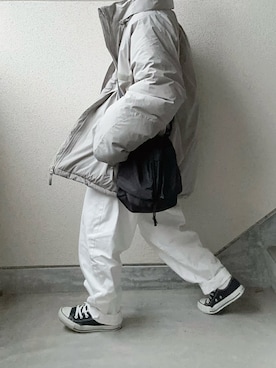 「Confirm（コンファーム）のアイテム（ダウンジャケット/コート）」を使った、あやたさん（レディース・152cm）の冬コーディネート