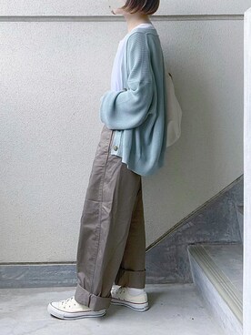 「URBAN RESEARCH（アーバンリサーチ）のTRAVEL COUTURE by LOWERCASE　キャンバストートバッグM（トートバッグ）」を使った、あやたさん（レディース・152cm）の秋コーディネート