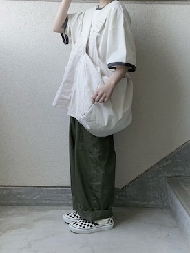 「アイテム（スリッポン）」を使った、あやたさん（レディース・152cm）の春コーディネート