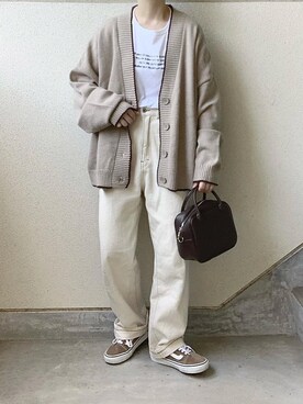 「VANS（バンズ）のVANS ヴァンズ OLD SKOOL DX オールドスクール V36CL+ CALM BREEN（スニーカー）」を使った、あやたさん（レディース・152cm）の秋コーディネート