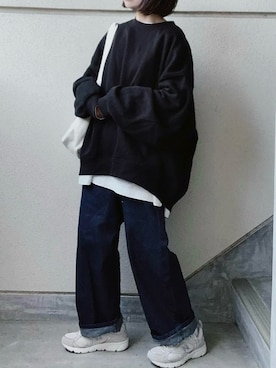 「URBAN RESEARCH（アーバンリサーチ）のTRAVEL COUTURE by LOWERCASE　キャンバストートバッグM（トートバッグ）」を使った、あやたさん（レディース・152cm）の冬コーディネート